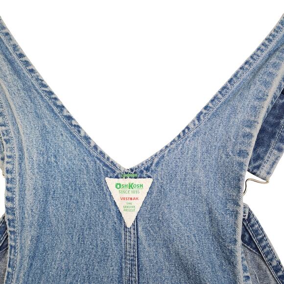 Oshkosh B'Gosh Mens Vintage Denim Bib Overalls Size 40X30 Blue Jean Destroyed - Picture 10 of 16